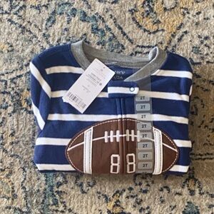 Carter's Navy and White Striped Football Sweatshirt